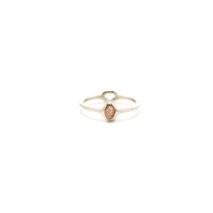 14k Rose Gold Day & Night Ring - Size 8
