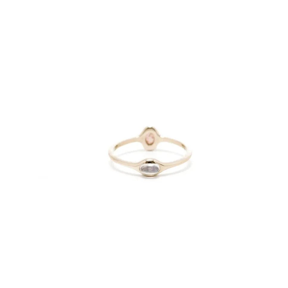 14k Rose Gold Day & Night Ring - Size 8