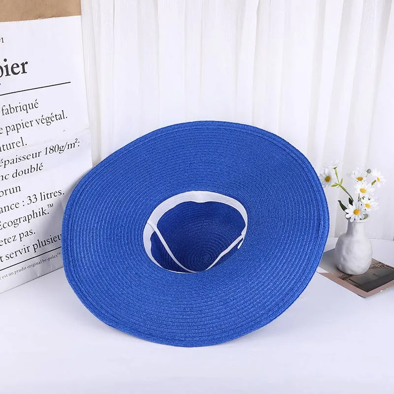 15CM Wide Brim Oversized Beach Hats UV Protection Straw Hat