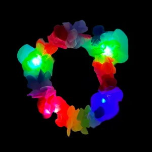 4 PACK LED Flower Leis, Light Up Lei Party Supplies, Party Accessories,