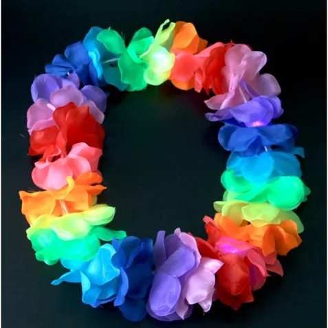 4 PACK LED Flower Leis, Light Up Lei Party Supplies, Party Accessories,