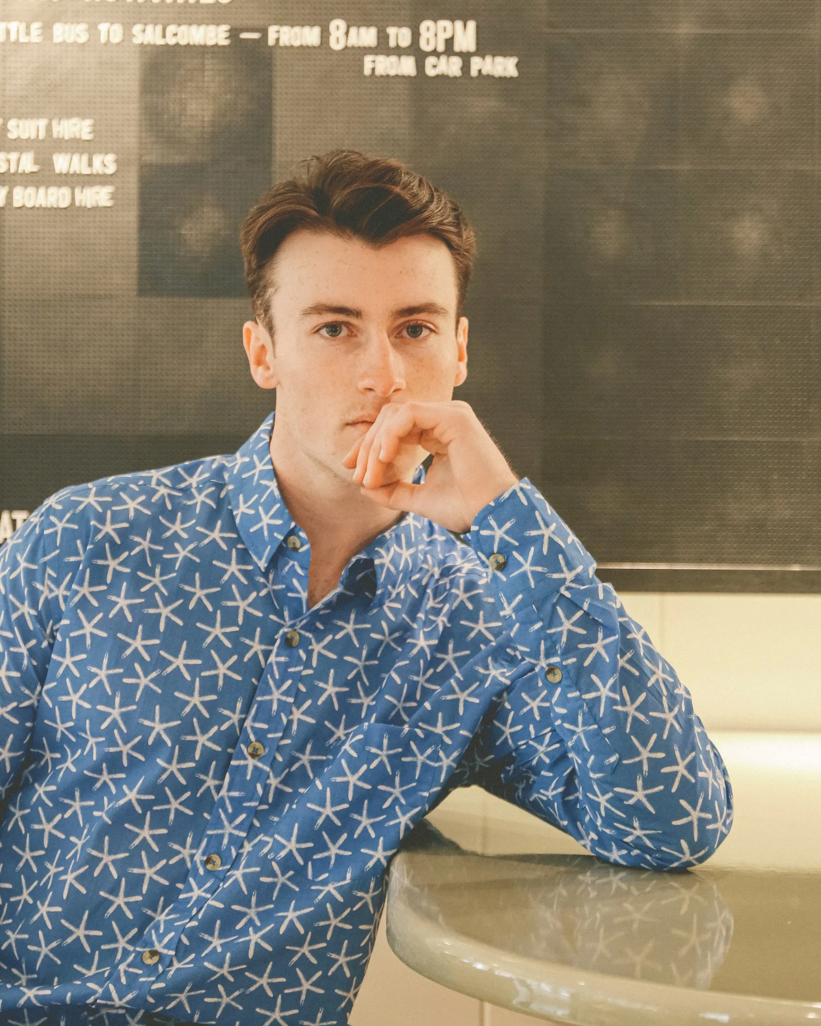 Aloft Sapphire Blue Starfish Beach Shirt