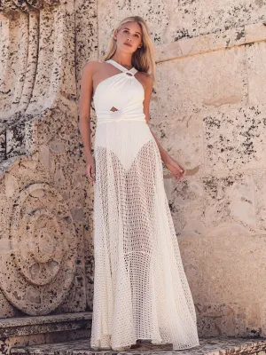 Asymmetric Netted Beach Dress