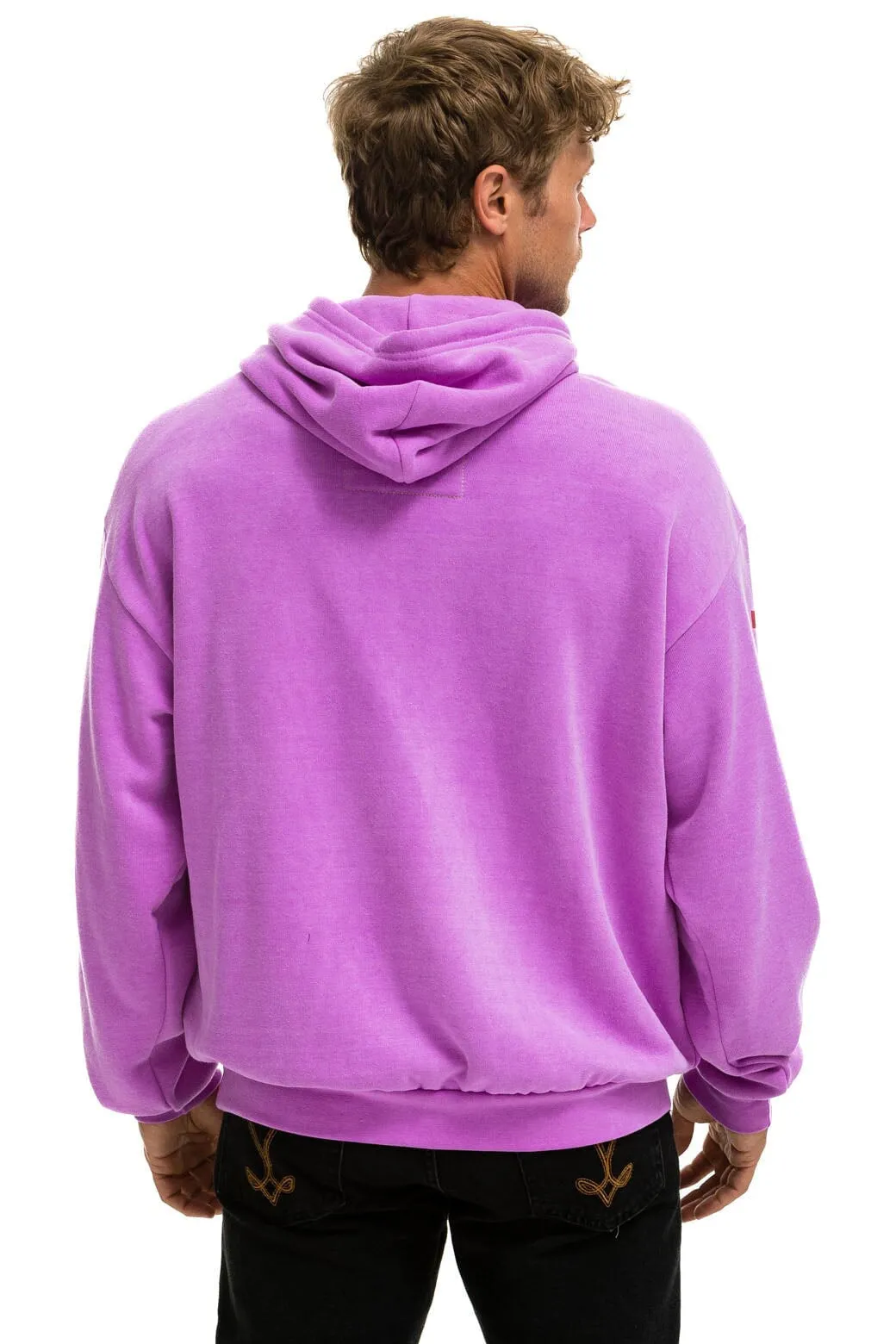 AVIATOR NATION MILL VALLEY RELAXED PULLOVER HOODIE - NEON PURPLE