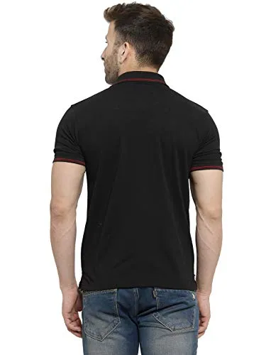 AWG ALL WEATHER GEAR Men's Regular Fit Polo T-Shirt (SS20-GPAWG-BL-XL_Black_X-Large)