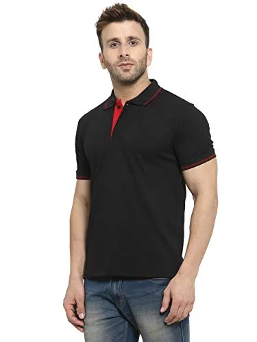 AWG ALL WEATHER GEAR Men's Regular Fit Polo T-Shirt (SS20-GPAWG-BL-XL_Black_X-Large)