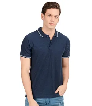 AWG ALL WEATHER GEAR - Men's Regular Fit Polo T-Shirt (SS20-GPAWG-MEL-BU-M_Navy Blue Melange_Medium)