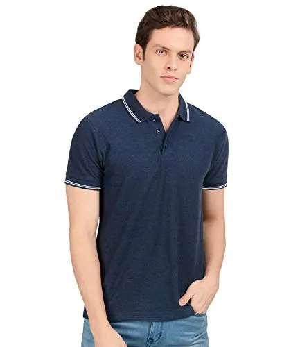 AWG ALL WEATHER GEAR - Men's Regular Fit Polo T-Shirt (SS20-GPAWG-MEL-BU-M_Navy Blue Melange_Medium)