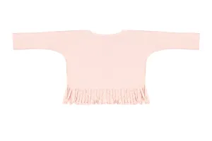 Baby & Girls Long Sleeve Fringe Top | Rose Powder