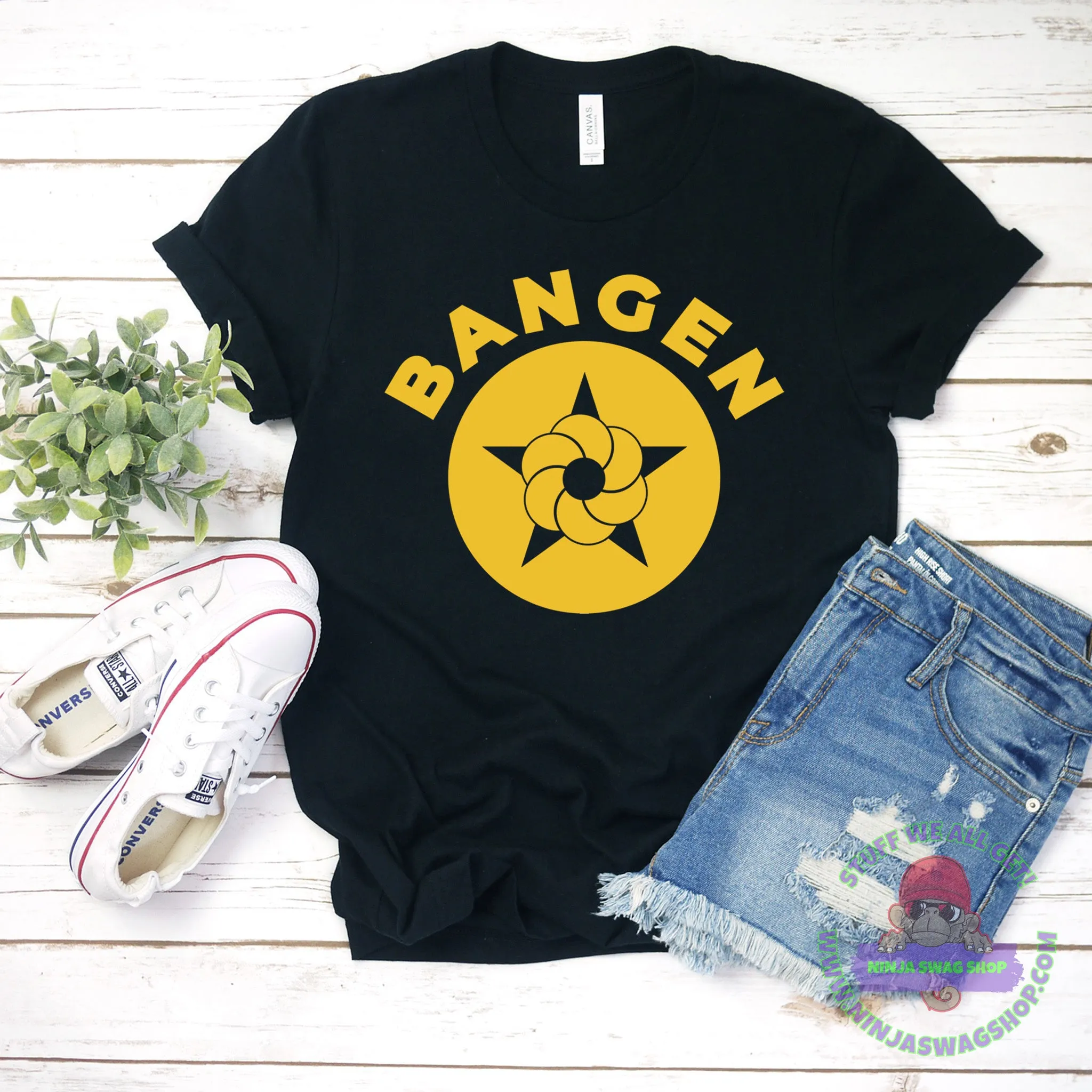 Bangen Ninja Short Sleeve Crewneck T-Shirt, Unisex Adult and Youth Sizes