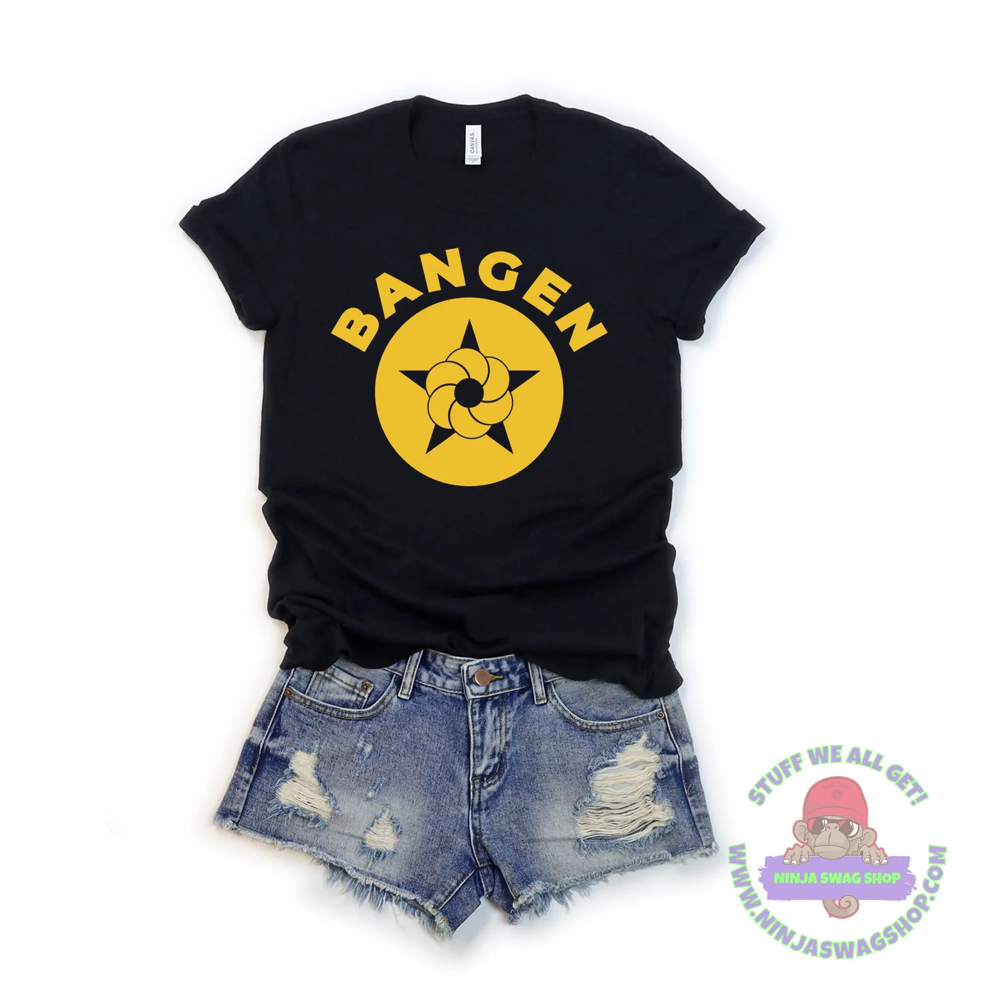 Bangen Ninja Short Sleeve Crewneck T-Shirt, Unisex Adult and Youth Sizes