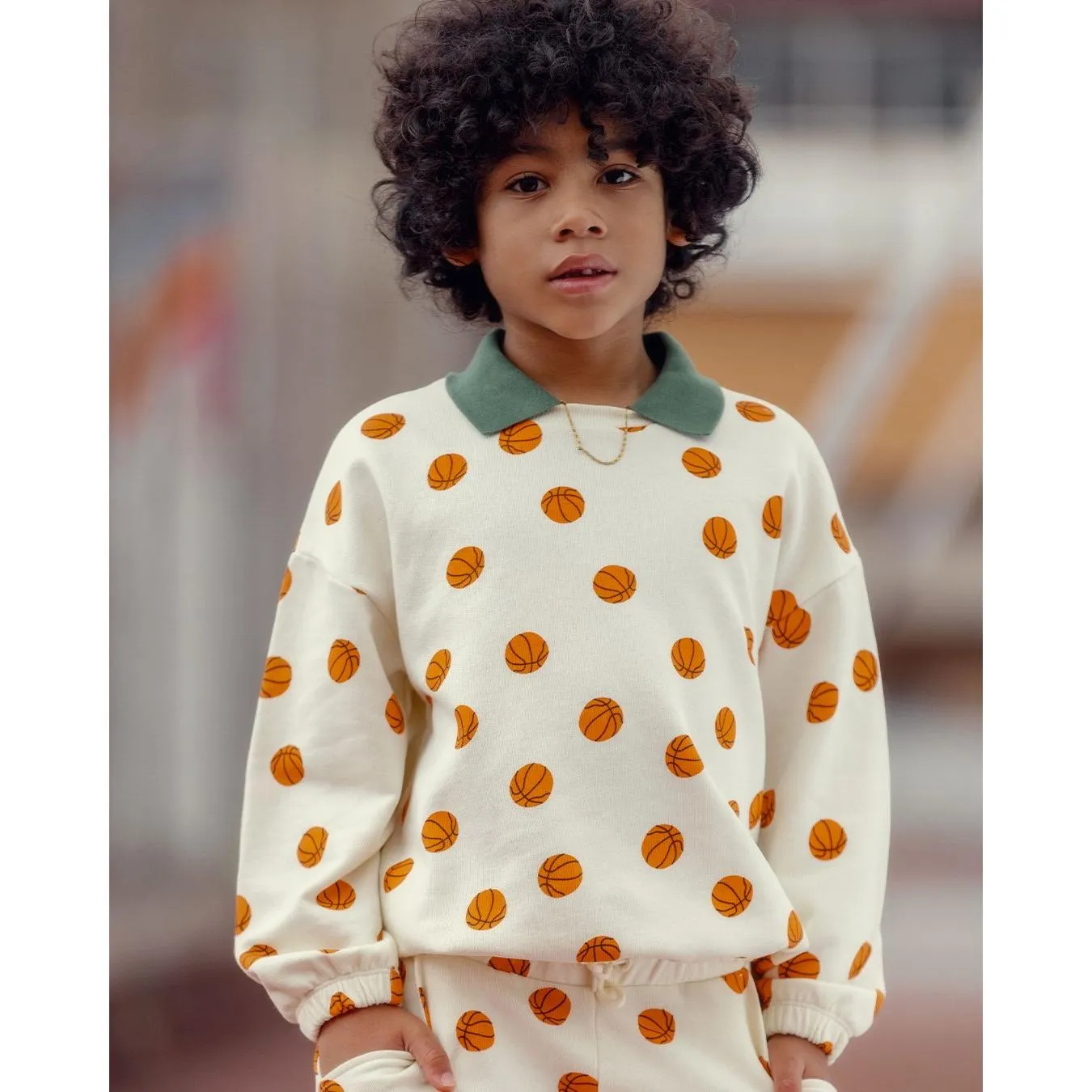 Basketball Aop Collar Sweatshirt
