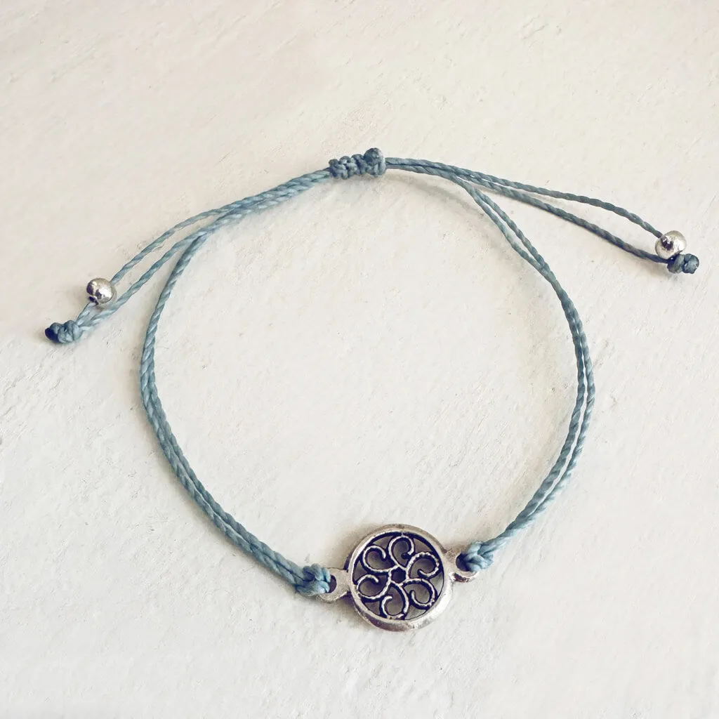 beach break flower // adjustable cord surf beach bracelet