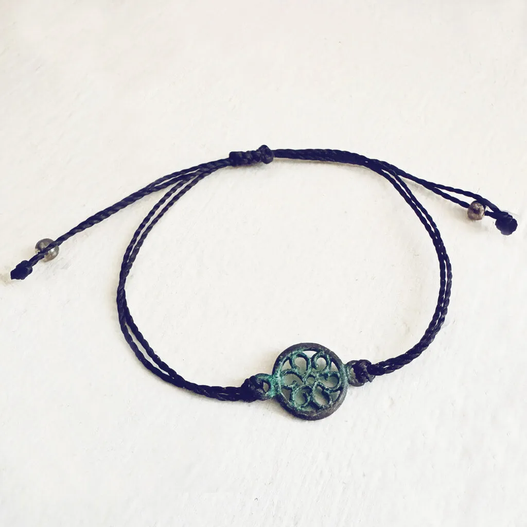 beach break flower // adjustable cord surf beach bracelet
