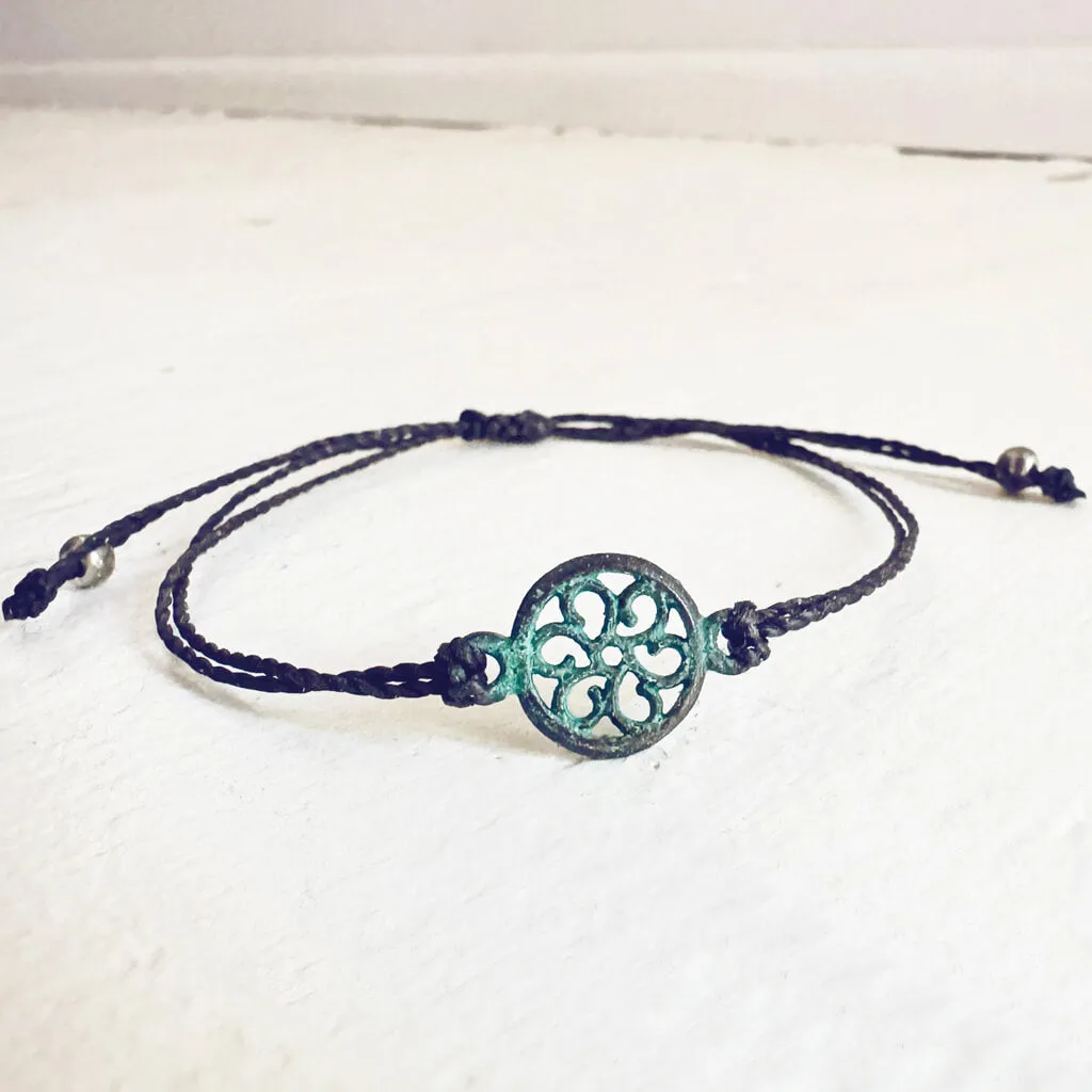 beach break flower // adjustable cord surf beach bracelet