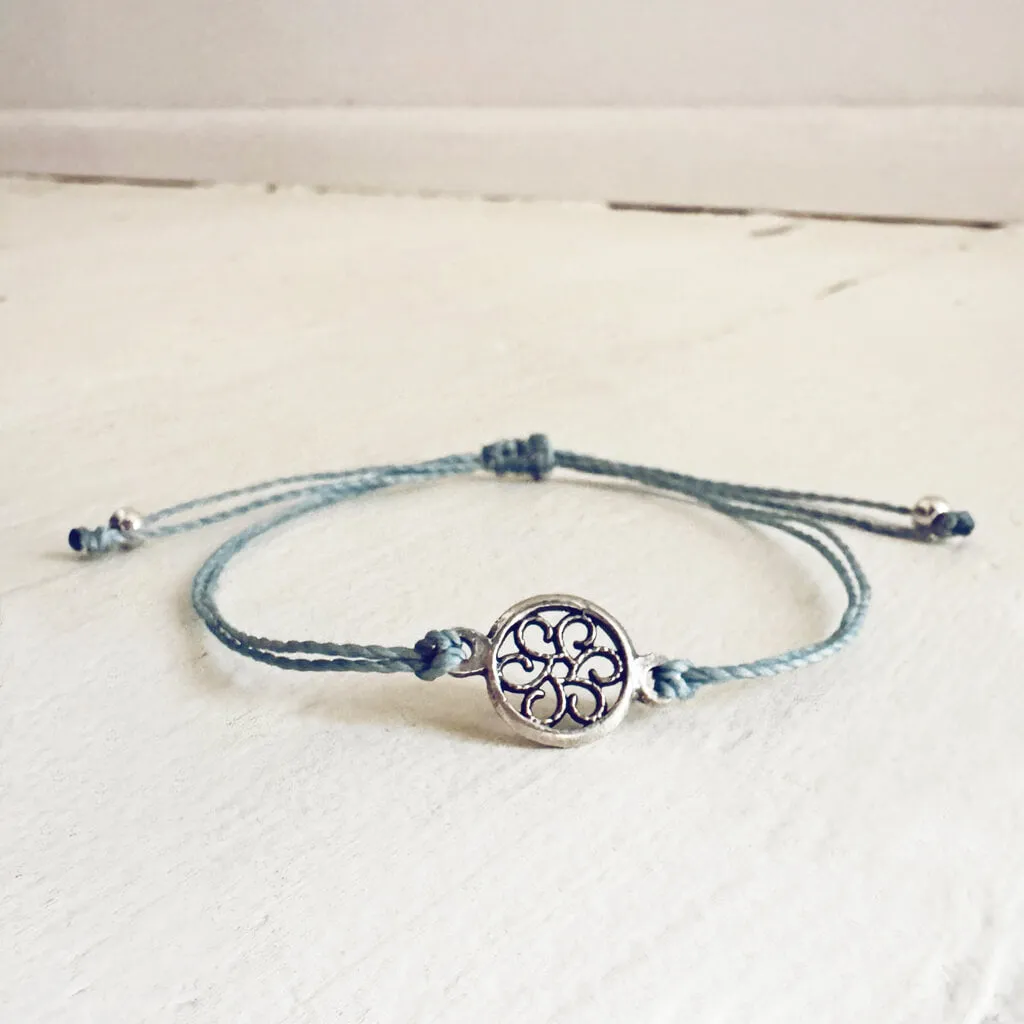 beach break flower // adjustable cord surf beach bracelet
