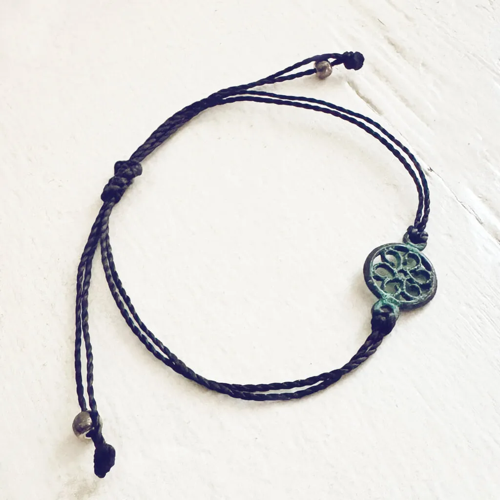 beach break flower // adjustable cord surf beach bracelet