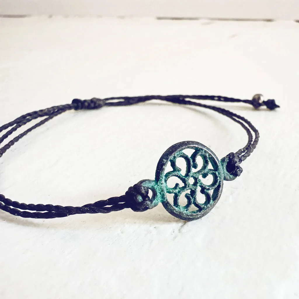 beach break flower // adjustable cord surf beach bracelet