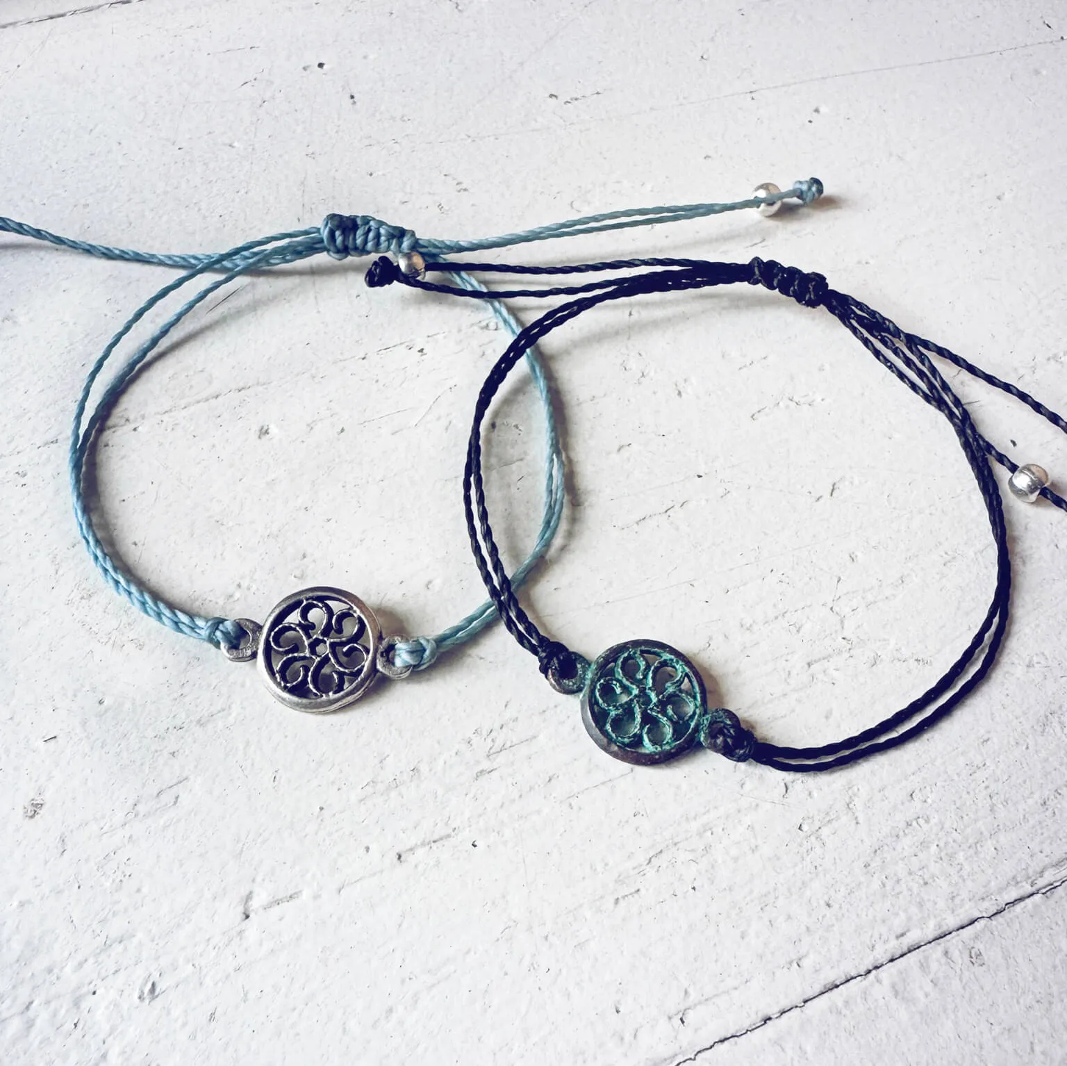 beach break flower // adjustable cord surf beach bracelet