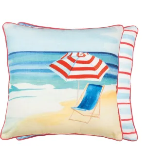 Beach Chair Throw Pillow