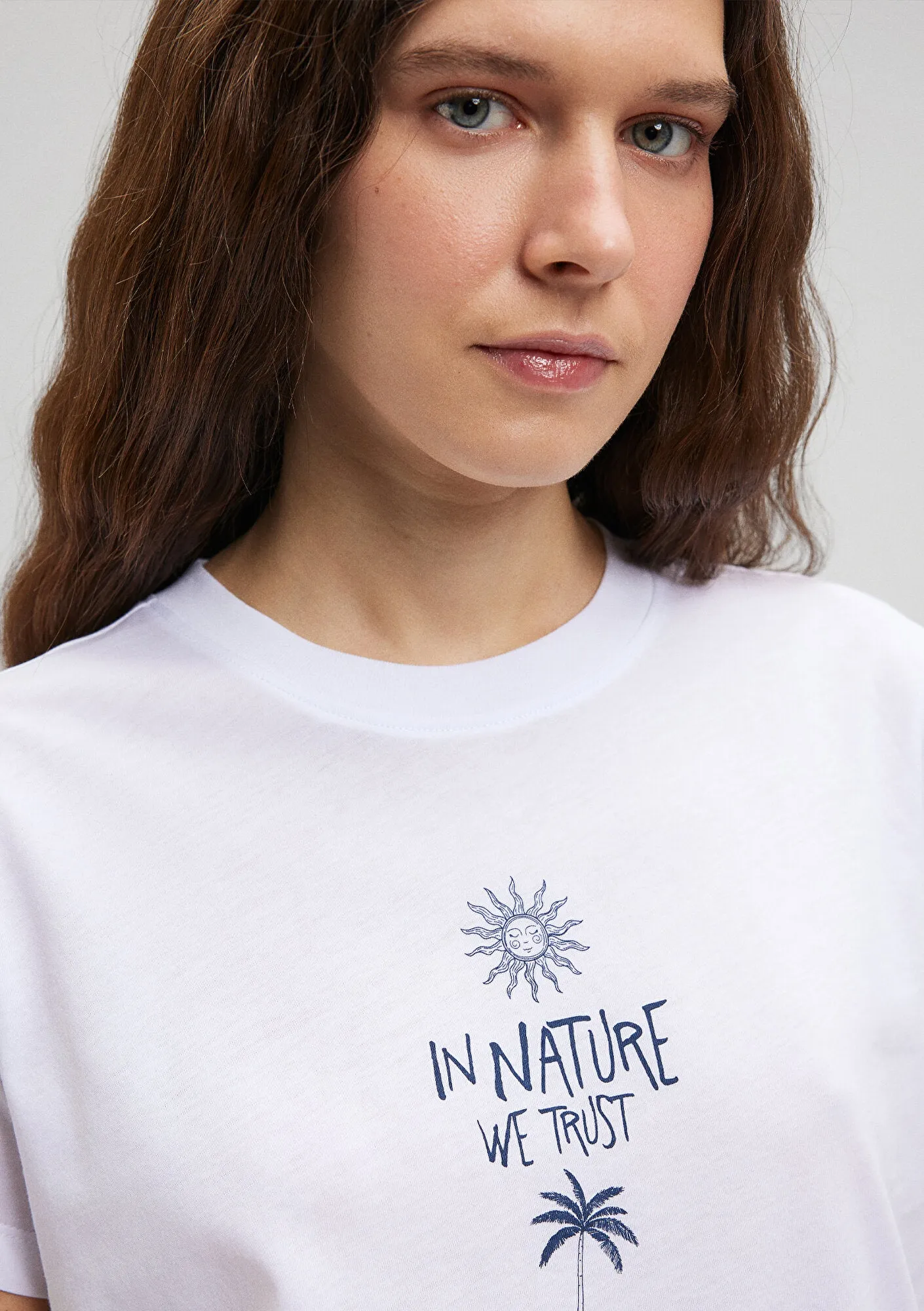 Beach Printed White T-Shirt
