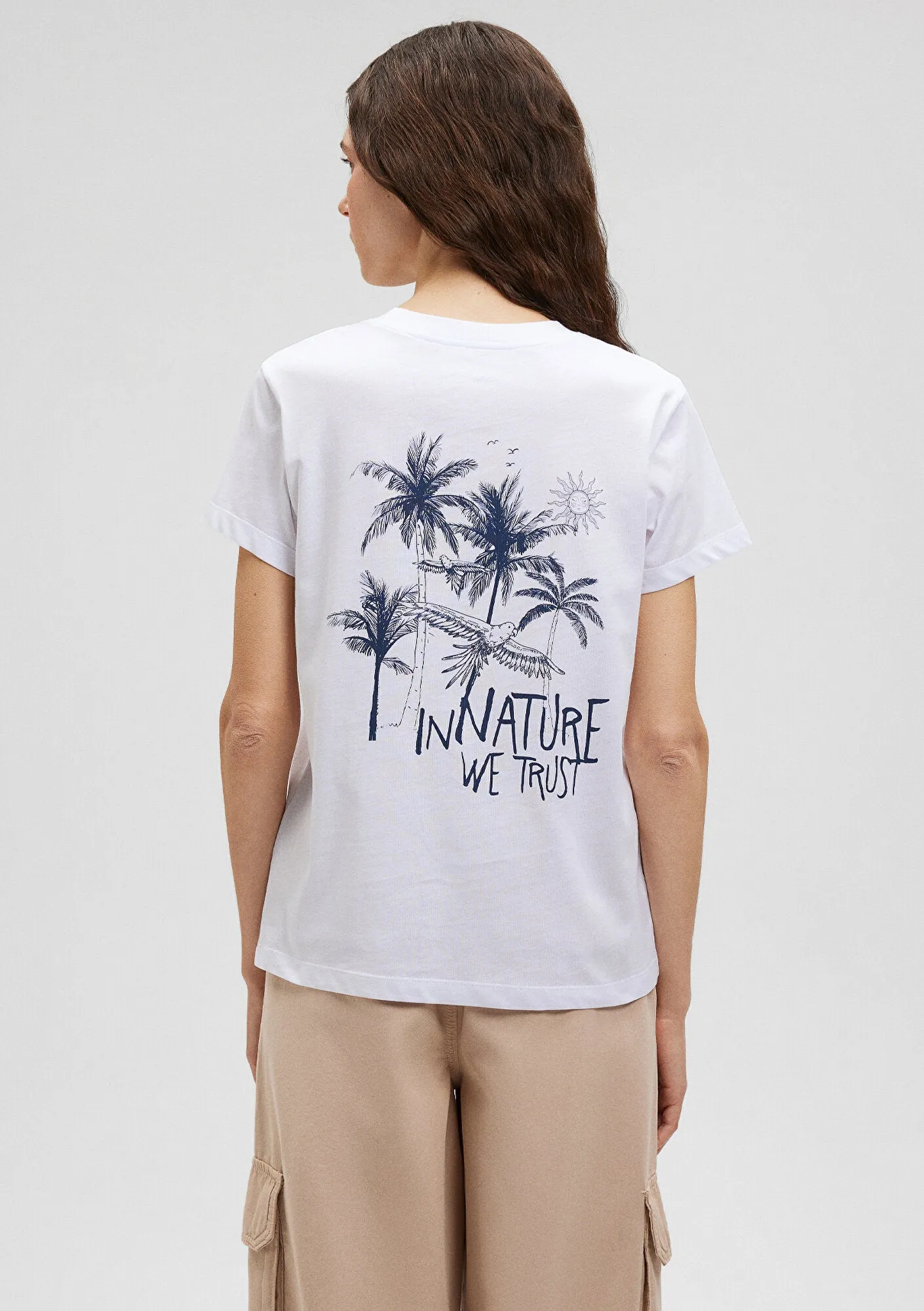 Beach Printed White T-Shirt