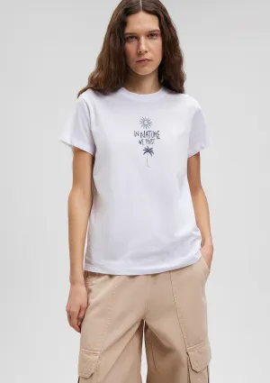 Beach Printed White T-Shirt