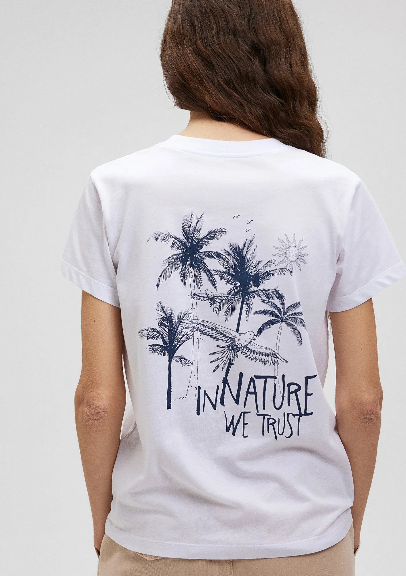 Beach Printed White T-Shirt