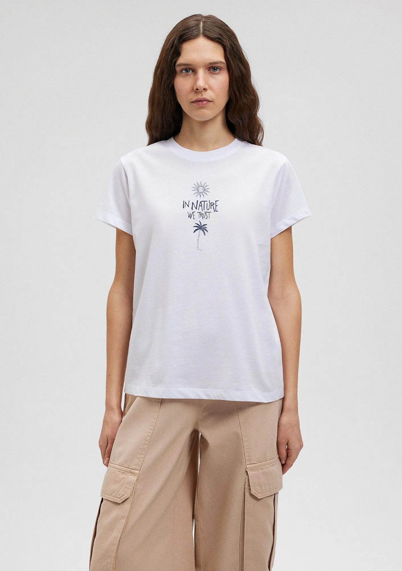 Beach Printed White T-Shirt
