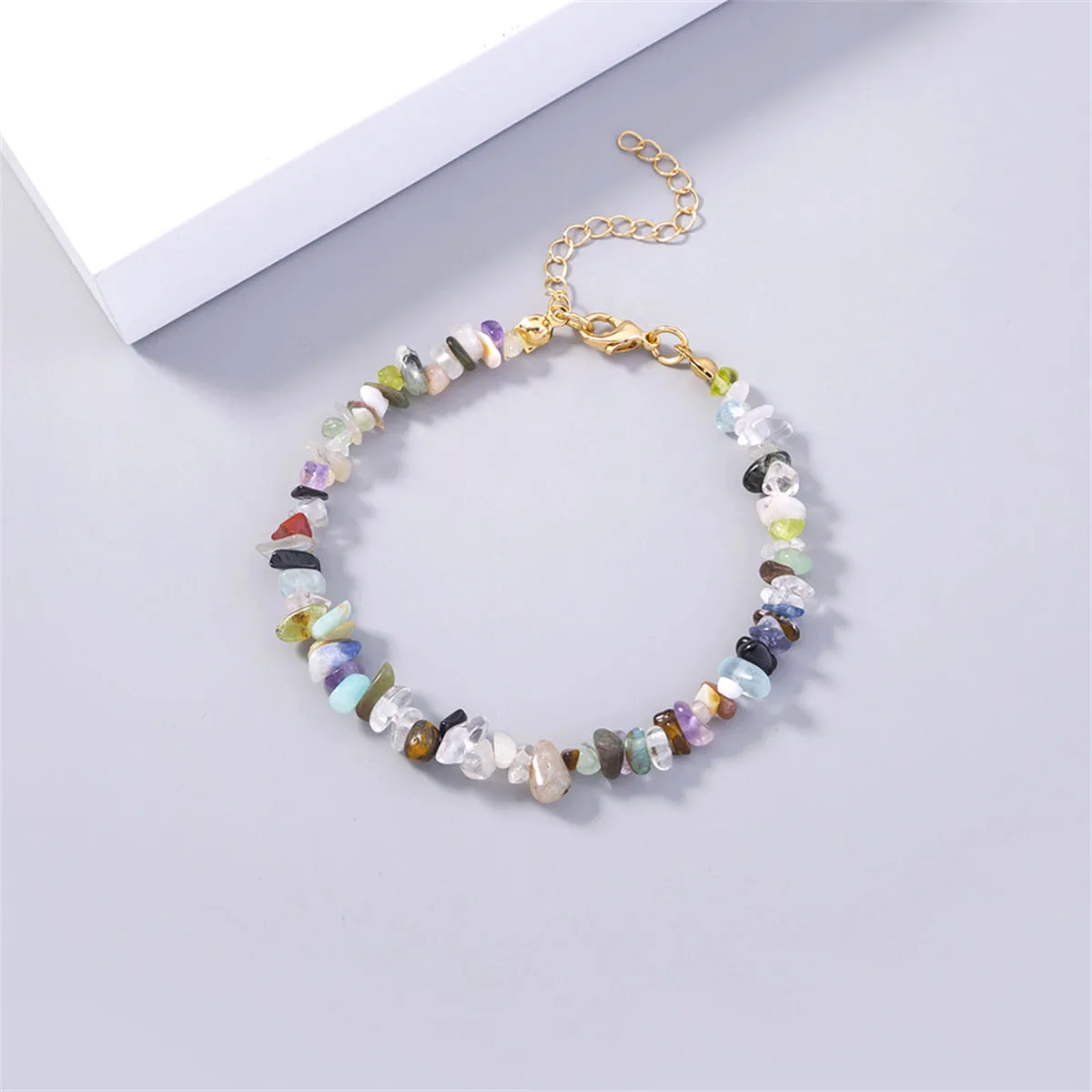 Blue Multicolor Resin Beaded & 18K Gold-Plated Bracelet