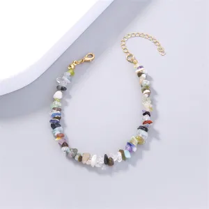 Blue Multicolor Resin Beaded & 18K Gold-Plated Bracelet