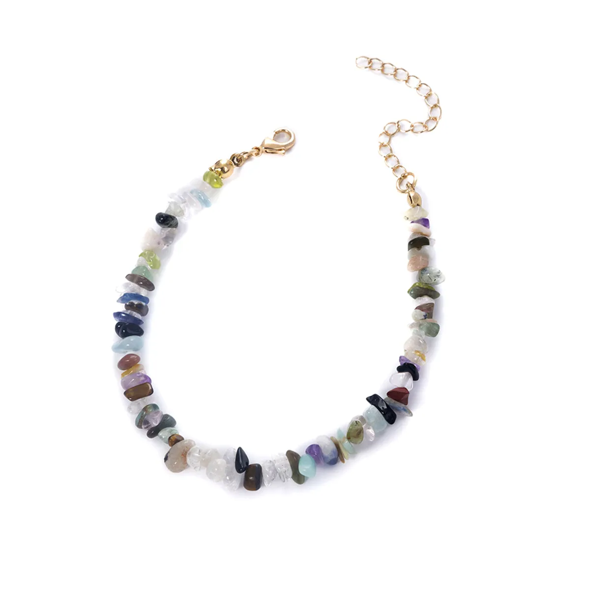 Blue Multicolor Resin Beaded & 18K Gold-Plated Bracelet