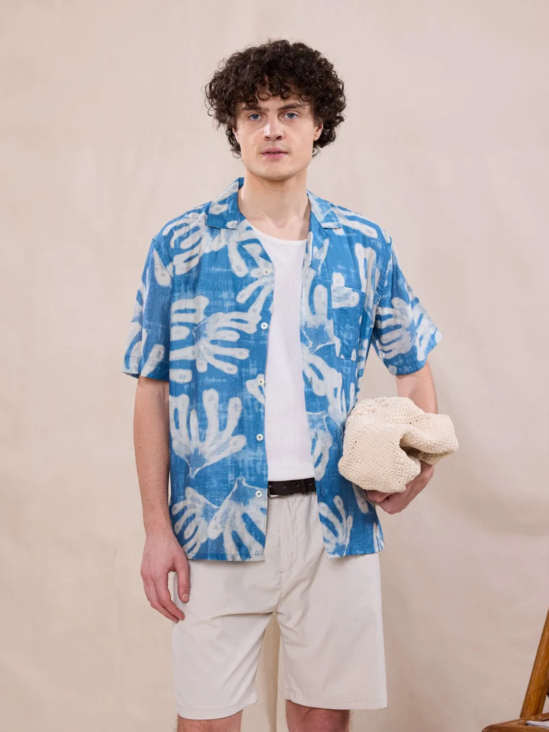Blue Printed Resort Shirt