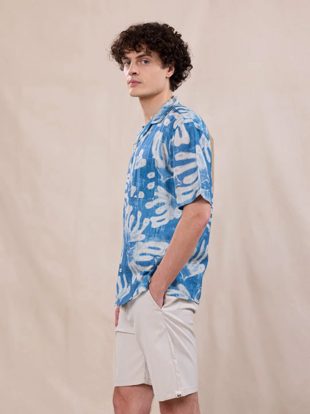 Blue Printed Resort Shirt