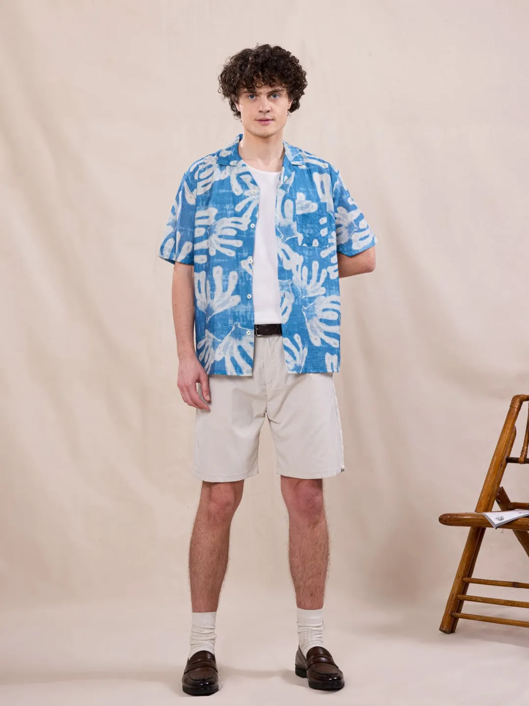 Blue Printed Resort Shirt