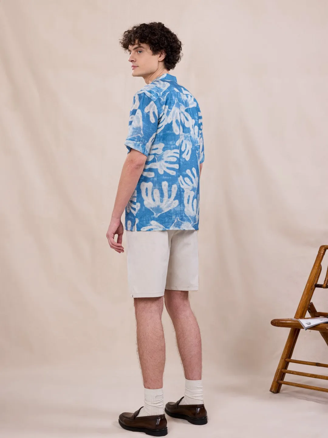 Blue Printed Resort Shirt