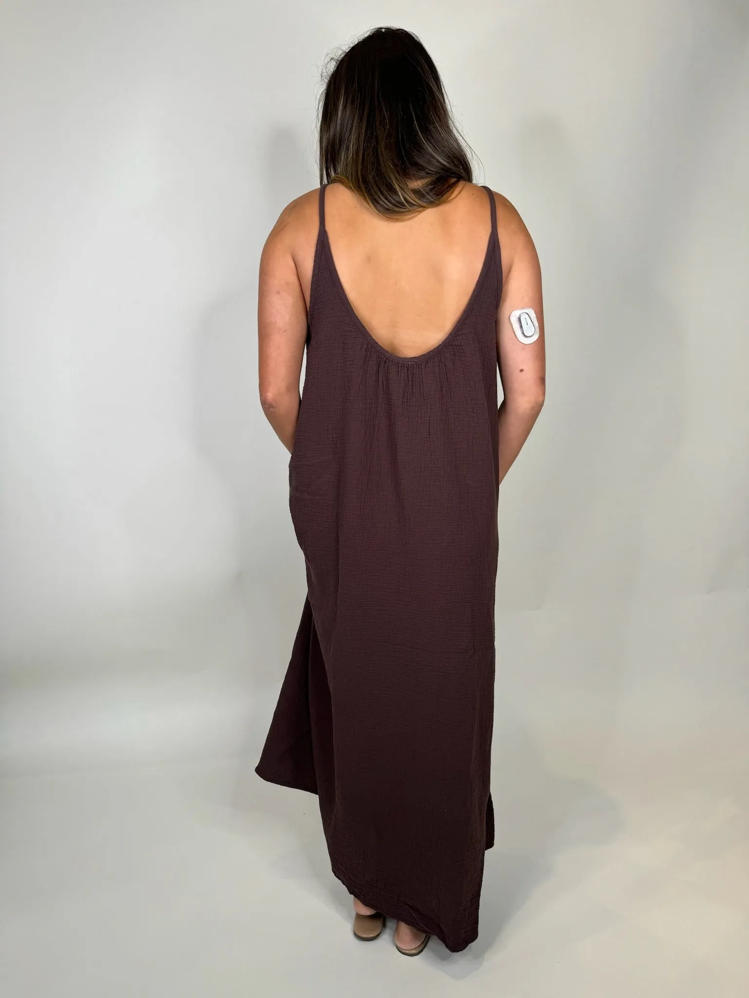 Bobi Cami Low Back Maxi Dress Umber