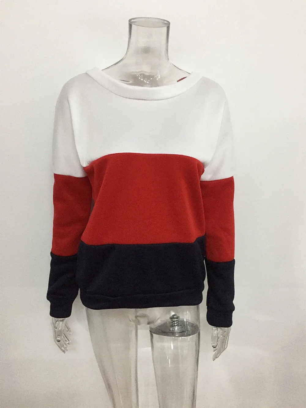 Casual Contrast Color Fall Long Sleeves Hoodies