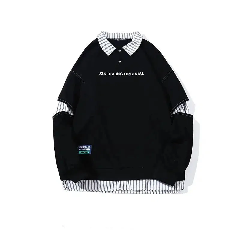 Casual Striped Collar Polo Shirt
