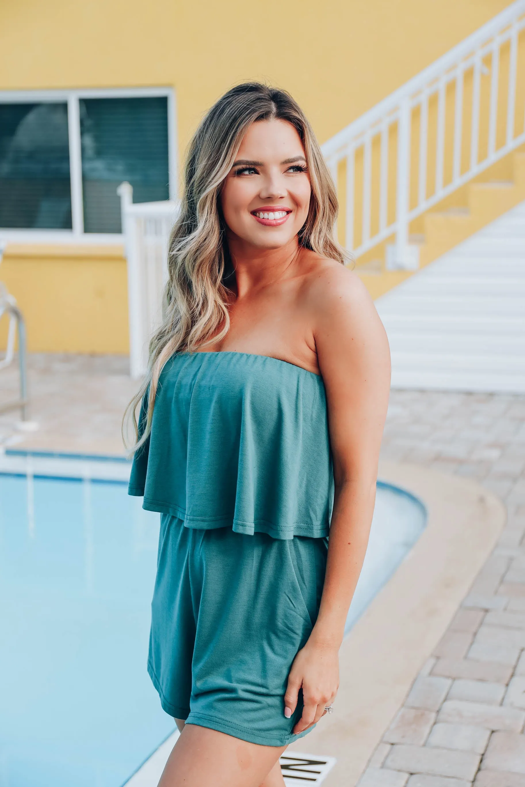 Catching Rays Strapless Romper