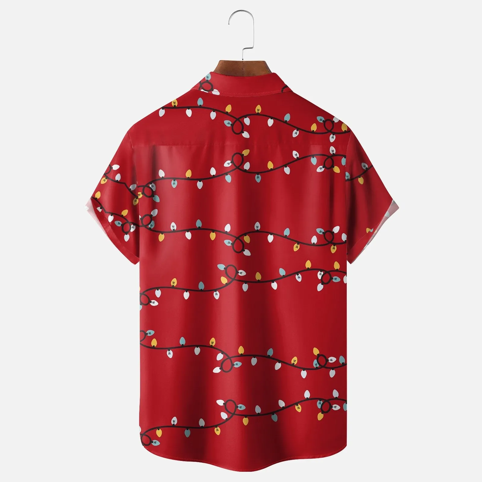 Christmas Dog Cartoon Breast Pocket Casual Shirt