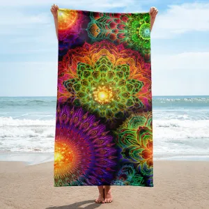 Chromatic Bloom AOP Beach Towel
