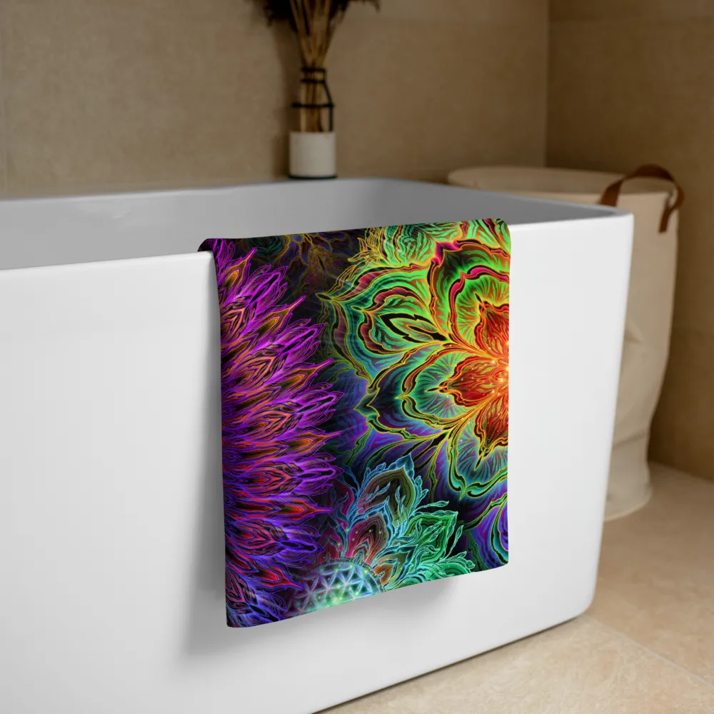 Chromatic Bloom AOP Beach Towel