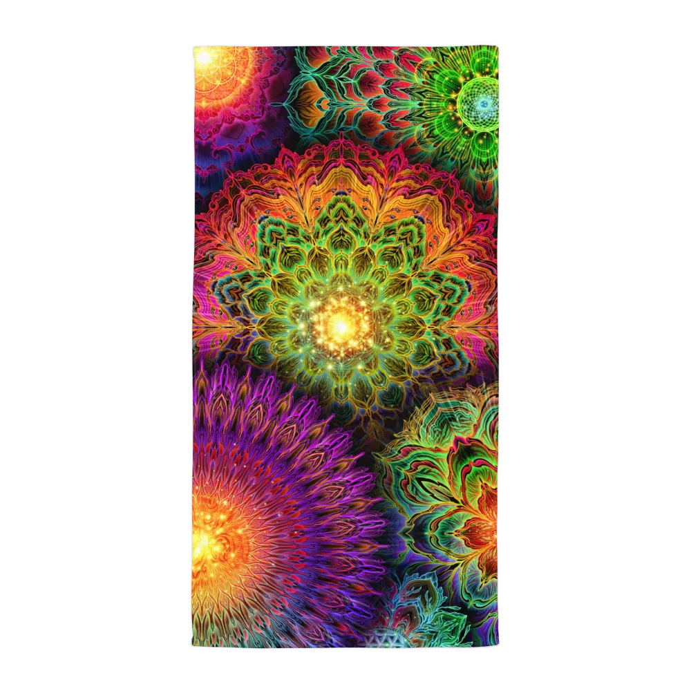 Chromatic Bloom AOP Beach Towel