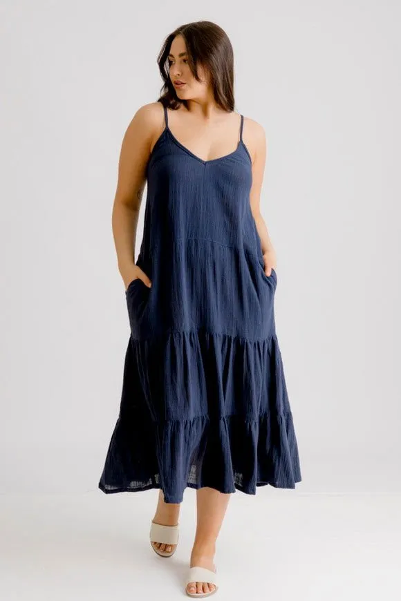 Clara Dress - Navy