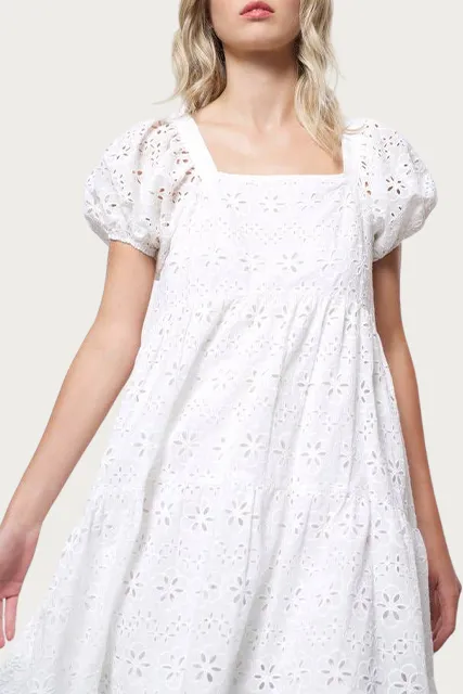 COCO CUTOUT BRODERIE ANGLAISE MINI DRESS