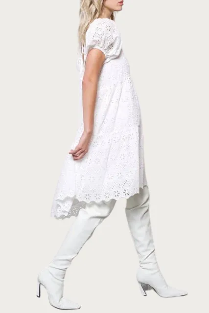 COCO CUTOUT BRODERIE ANGLAISE MINI DRESS
