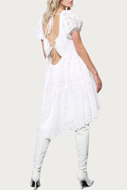 COCO CUTOUT BRODERIE ANGLAISE MINI DRESS