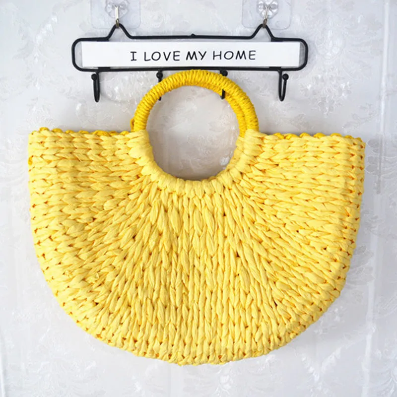 Colorful Straw Beach Clutch Bag