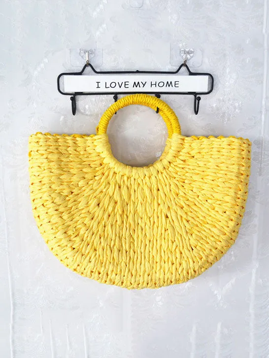 Colorful Straw Beach Clutch Bag